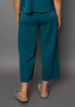victoria soft knit cropped pant- trekking green