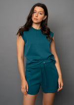 miva soft knit tank top- trekking green