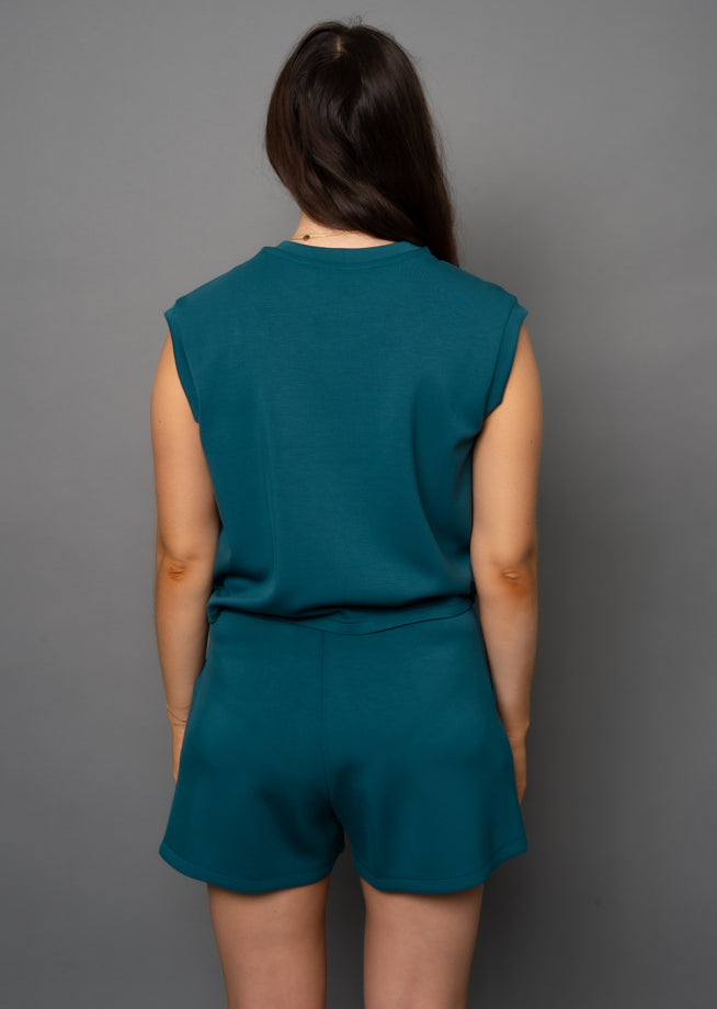 miva soft knit tank top- trekking green