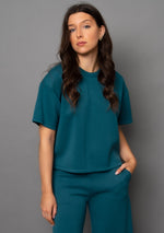 tess soft knit tee- trekking green