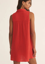 new light gauze mini dress- cabana red
