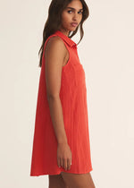 new light gauze mini dress- cabana red