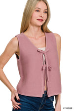 bryce tie front sweater vest