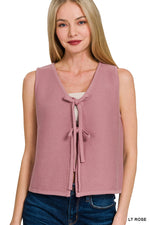 bryce tie front sweater vest