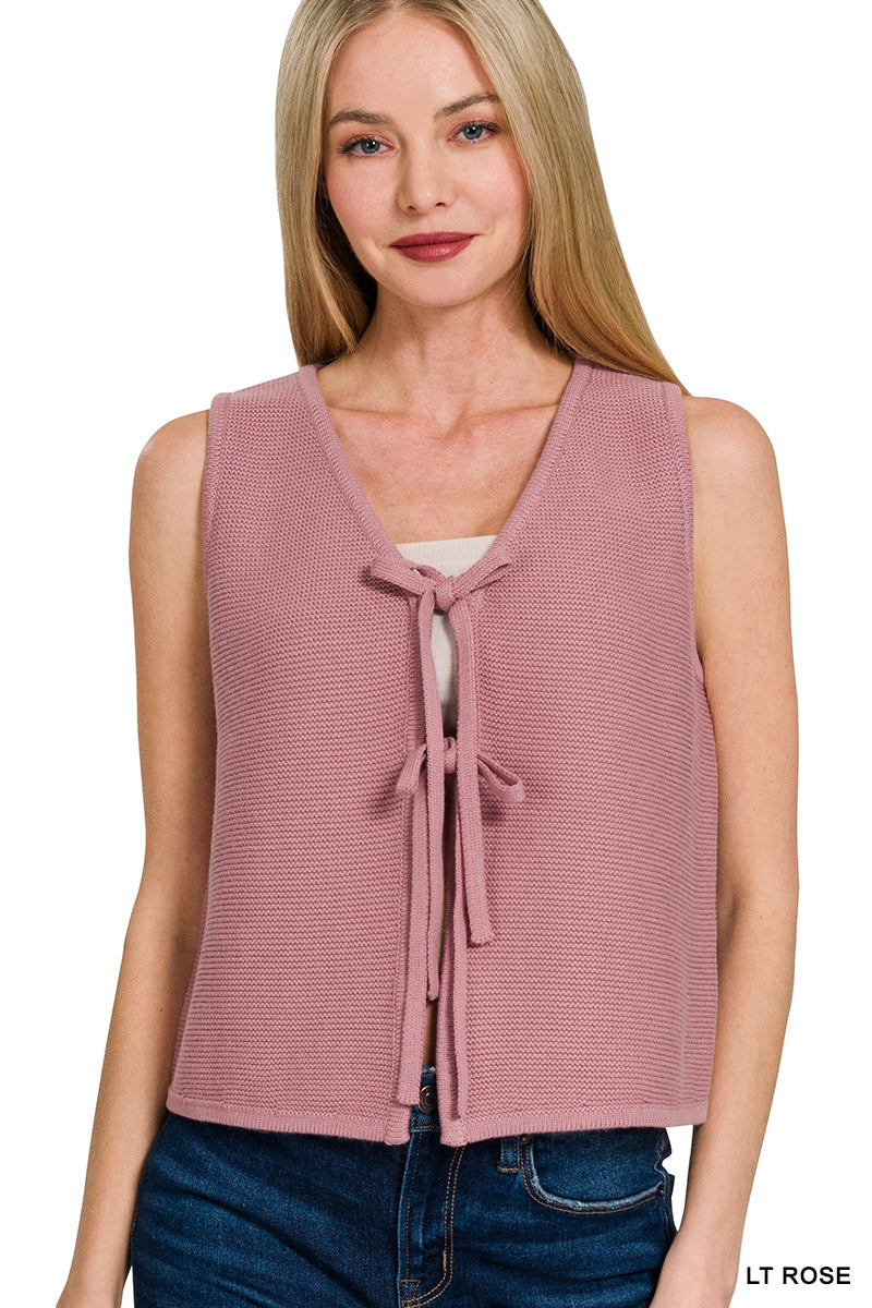 bryce tie front sweater vest