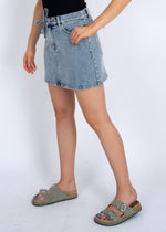 skie mini skirt- light denim