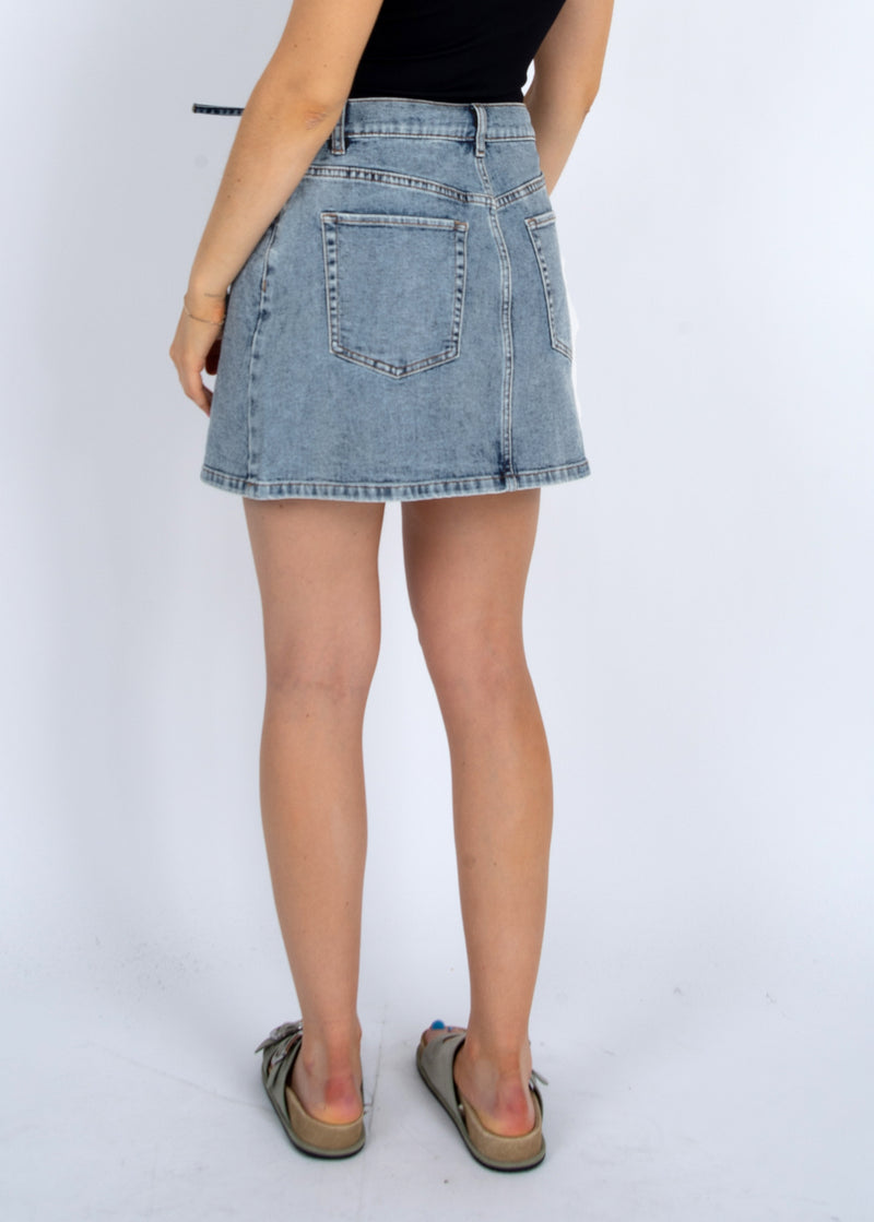 skie mini skirt- light denim