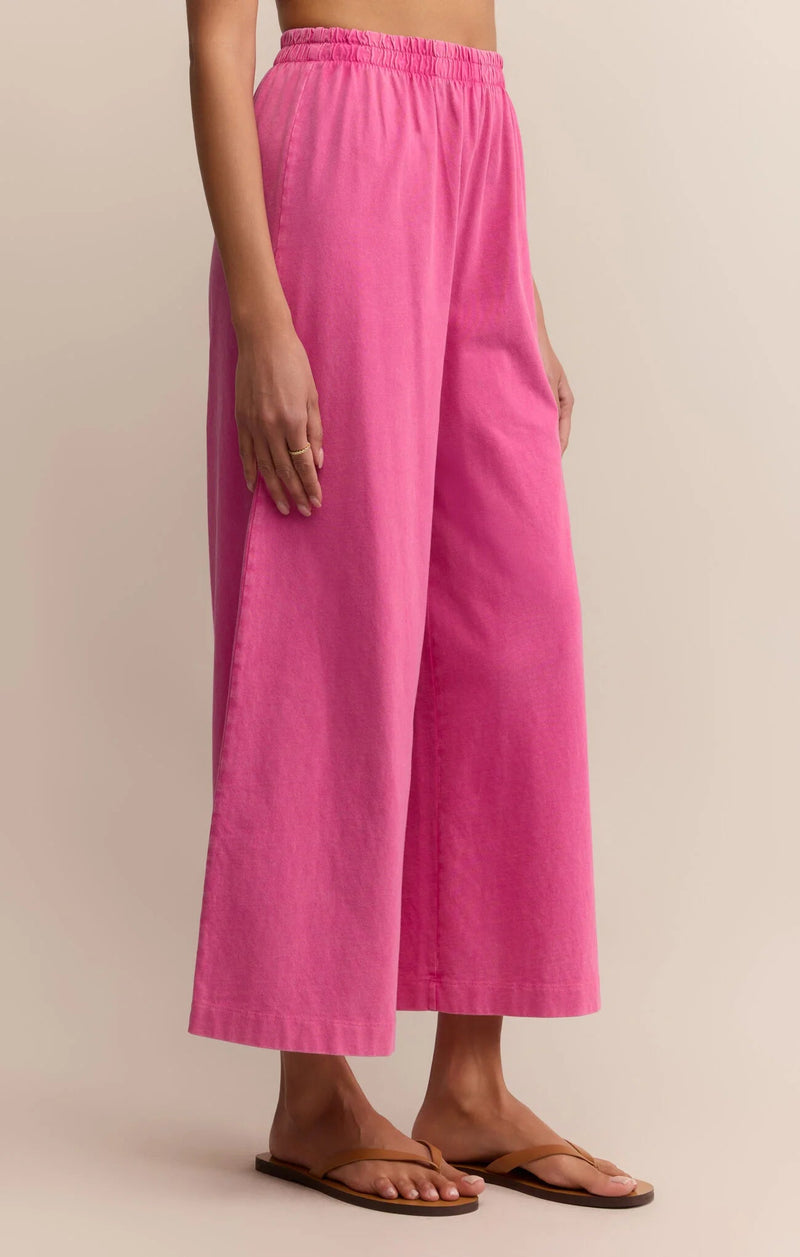 scout jersey crop flare pant- island pink