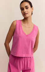 sloane v-neck top- island pink