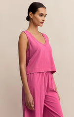 sloane v-neck top- island pink