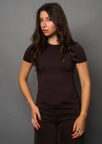 roxi short sleeve top- walnut