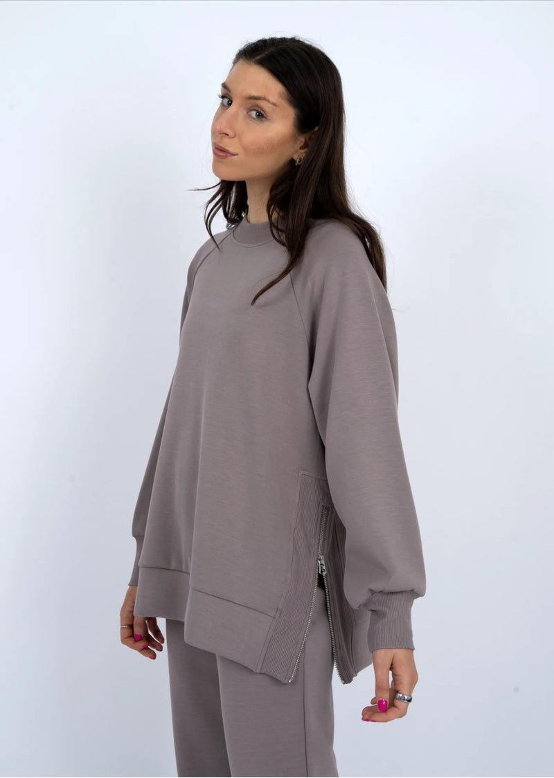 panela soft knit pullover- fog