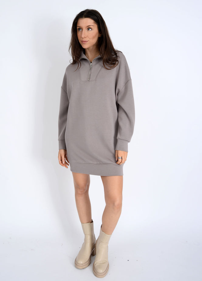 seanni soft knit half zip dress