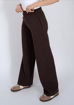 victoria straight leg pant- brown melange
