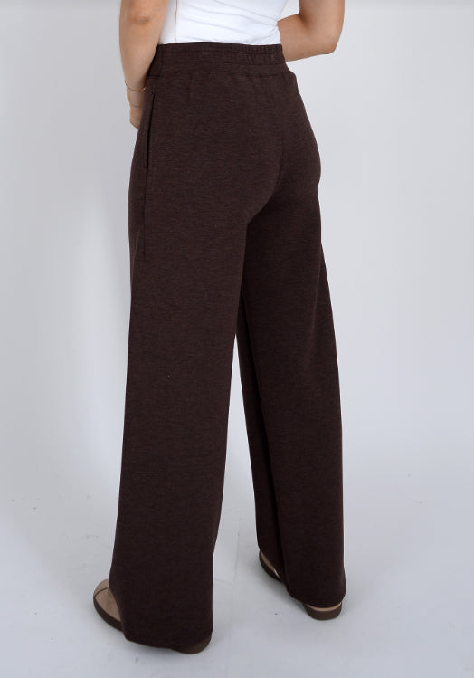 victoria straight leg pant- brown melange