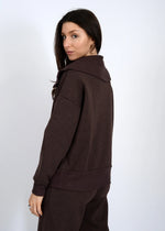 sean soft knit half zip pullover- brown melange