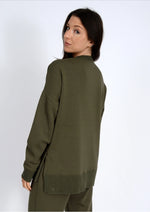 vixie soft knit sweater- olive
