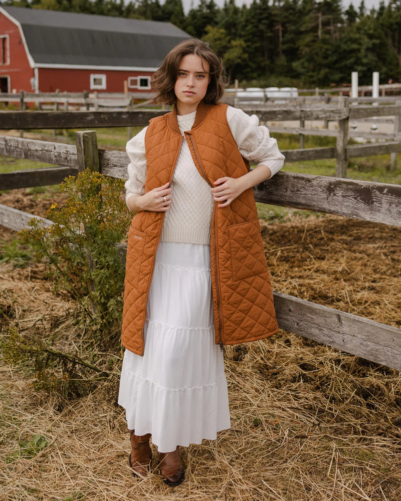 long liner vest- caramel