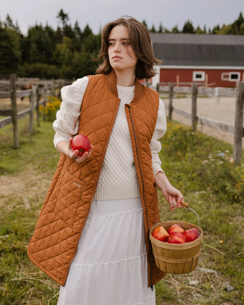 long liner vest- caramel