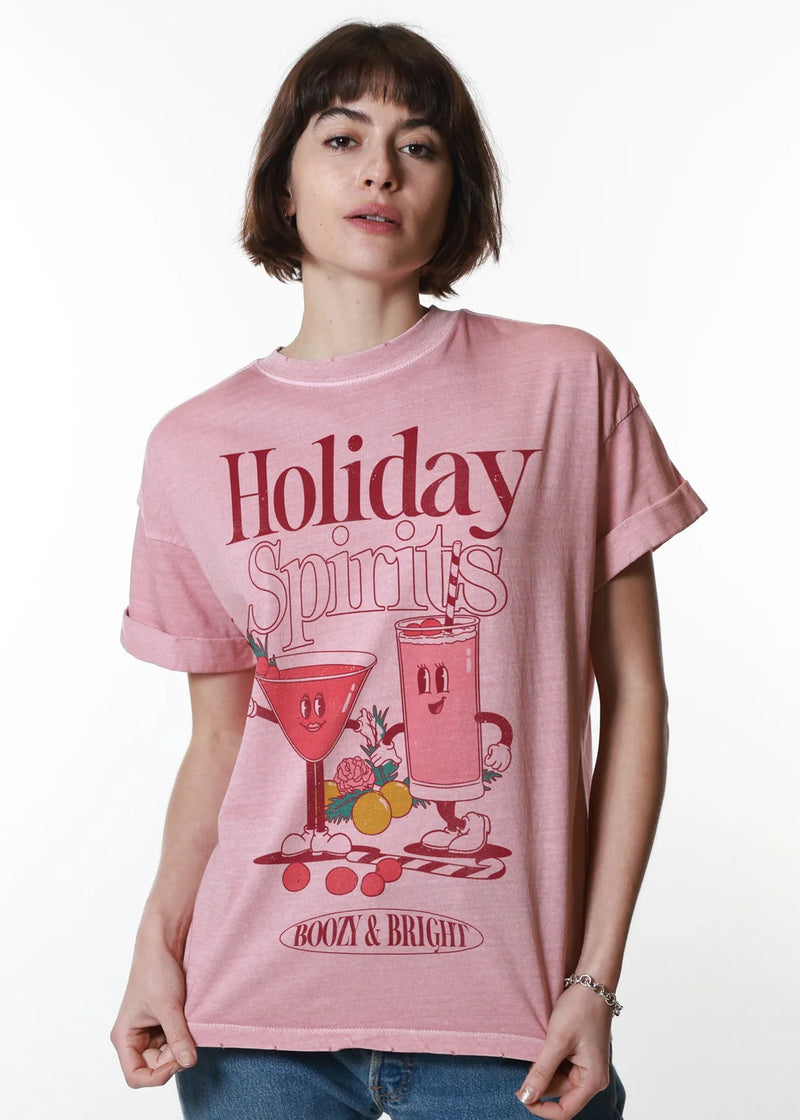 holiday spirits boyfriend tee