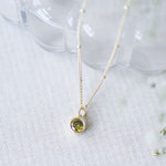 luster necklace- moss green