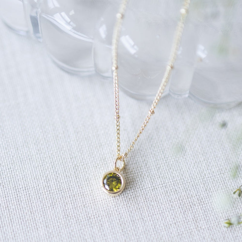 luster necklace- moss green