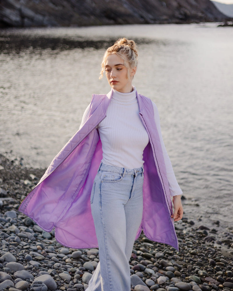 long liner vest- lavender mist