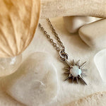 estrella starburst opal charm necklace