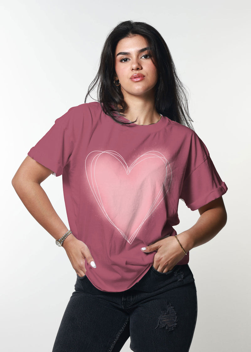 doodle heart boyfriend tee