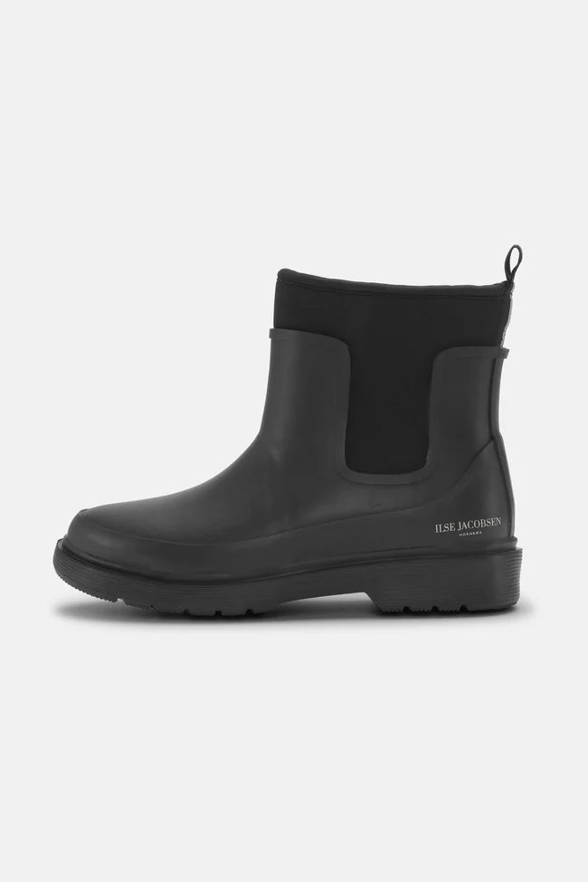 short rainboots soft top- black
