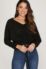 piper ruched knit top
