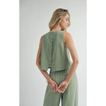 sugarloaf linen tank button back detail