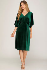 asteria velvet midi dress