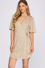 dez sequin wrap dress