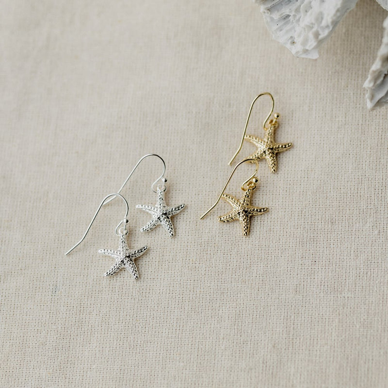 starry seashell earrings