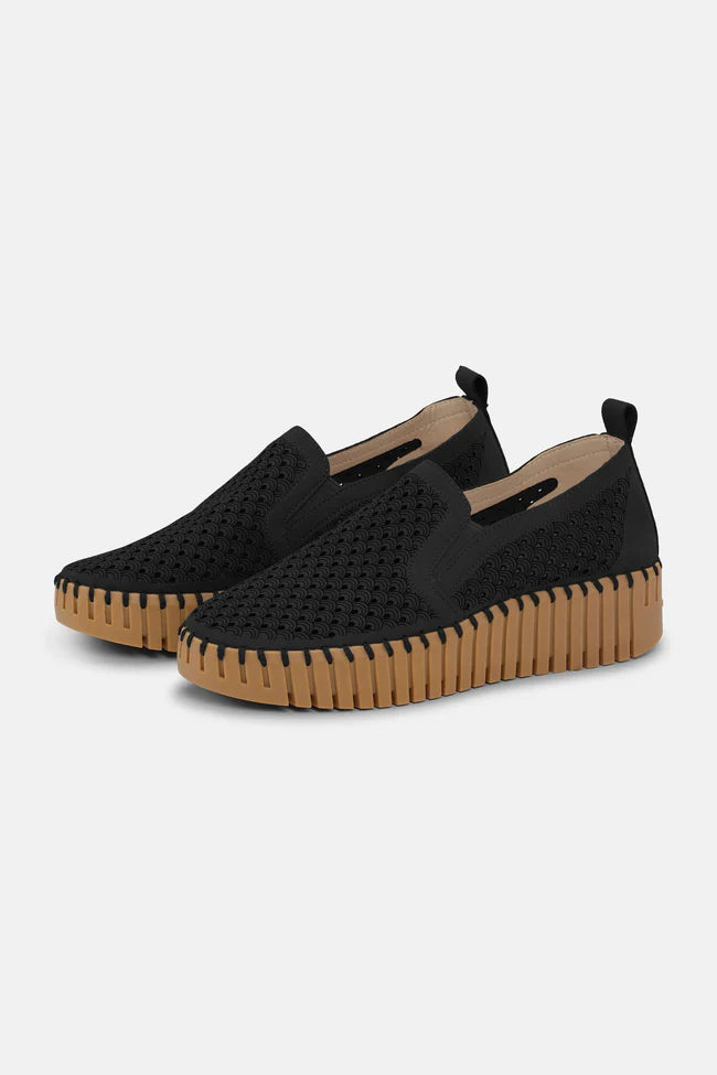 tulip platform shoe- black mocca