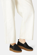 tulip platform shoe- black mocca