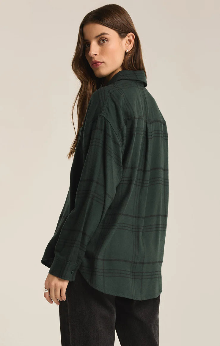 river plaid button up