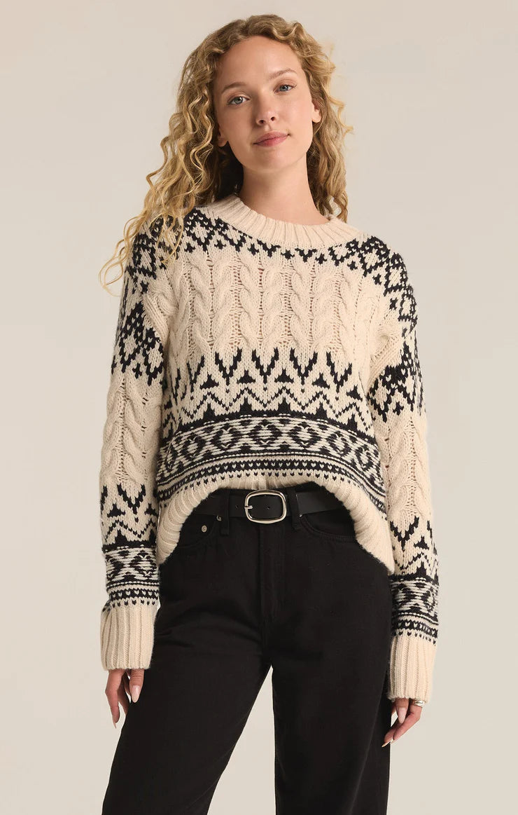 garland fairisle sweater- sea salt