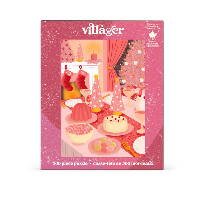 Pink Christmas | 500-Piece Puzzle | Designed in Canada