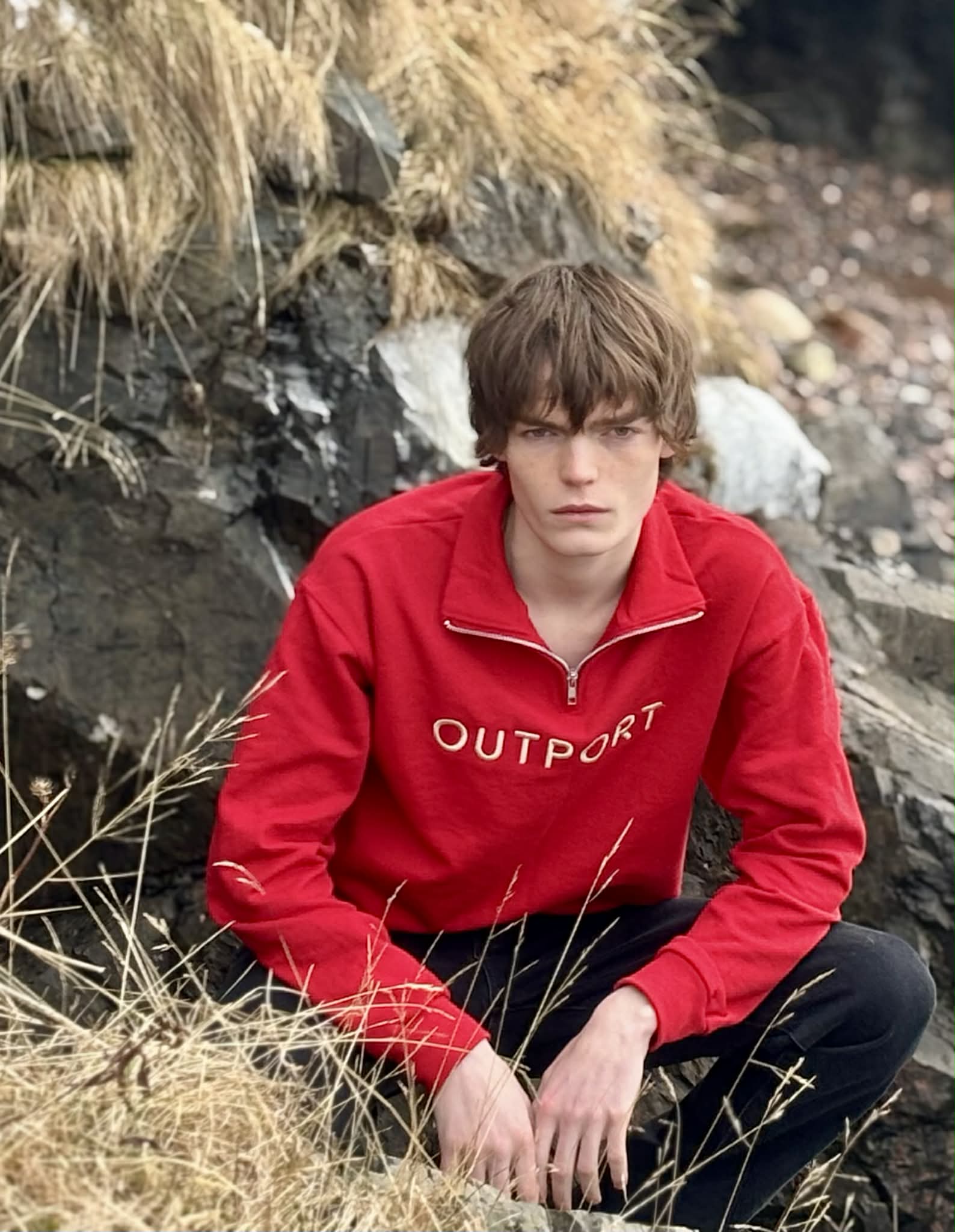the outport quarter zip- bankers red – Outport Boutique