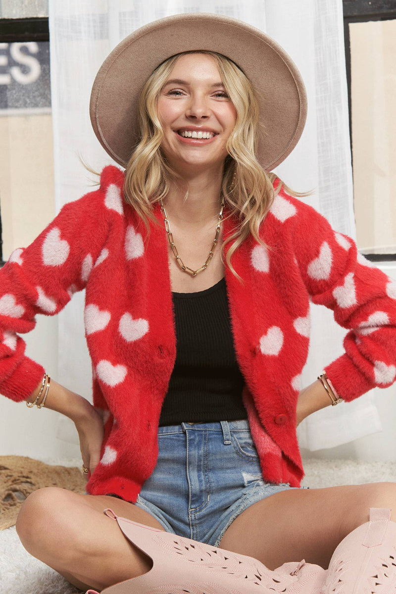 fuzzy heart cardi