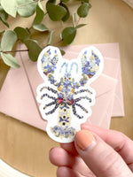 pressed flower lobster magnet 3”