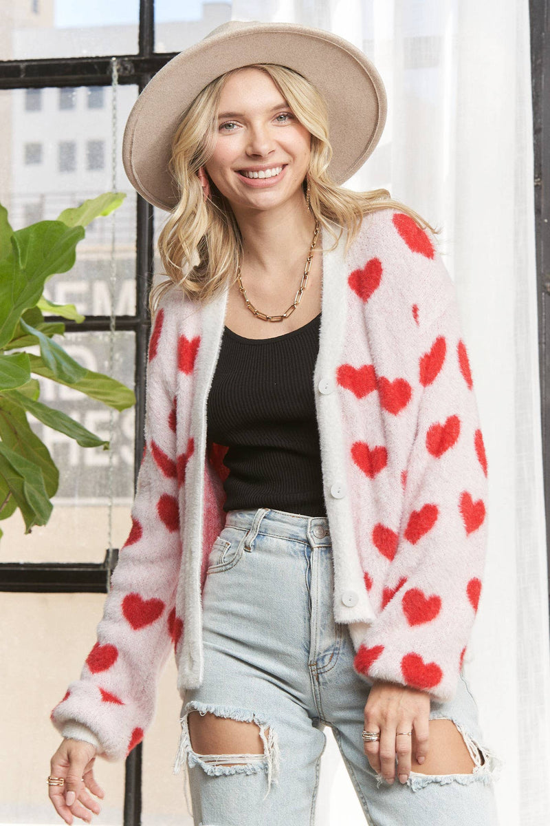 fuzzy heart cardi