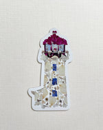 pressed flower lighthouse magnet 3”