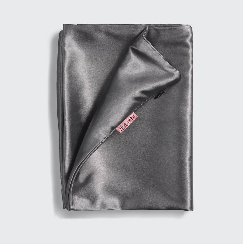 satin pillowcase- charcoal