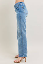 sabrina tummy control vintage wash straight jean