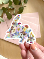 NL pressed flower map 3” vinyl sticker