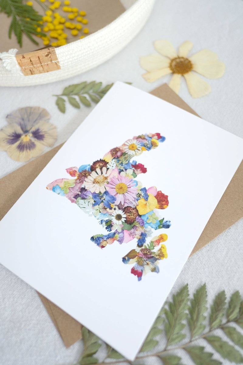 NL pressed flower map card