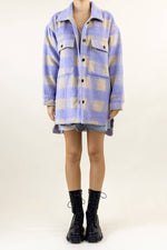 marcia two tone plaid shacket- lavender